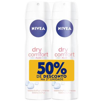 Kit Desodorante Aerosol Nivea Dry Comfort com 2 unidades