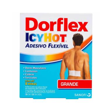 Dorflex Icy Hot Adesivo Flexível Grande com 5 unidades