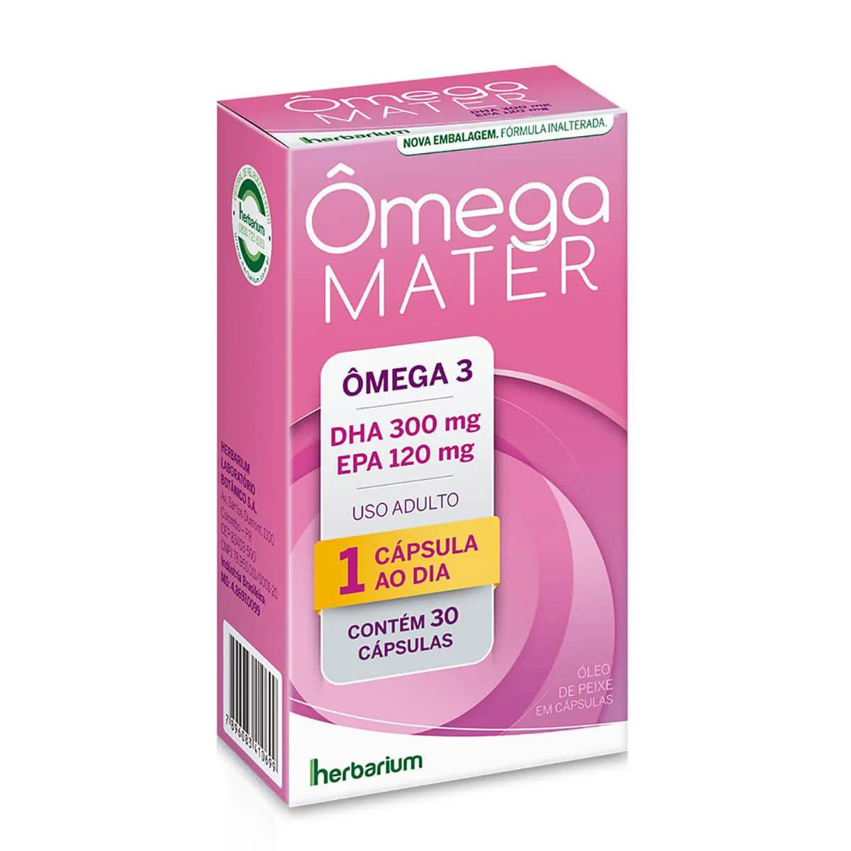 Ômega 3 Ômega Mater 300mg DHA + 120mg EPA Herbarium com 30 cápsulas