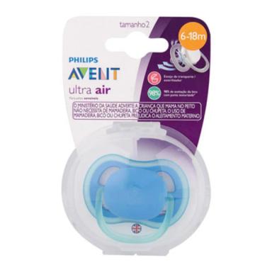 Chupeta Philips Avent Ultra Air 6 a 18 Meses Azul com 1 unidade