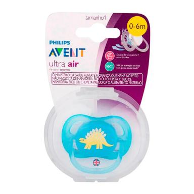 Chupeta Philips Avent Ultra Air 0 a 6 Meses Azul com Desenho com 1 unidade