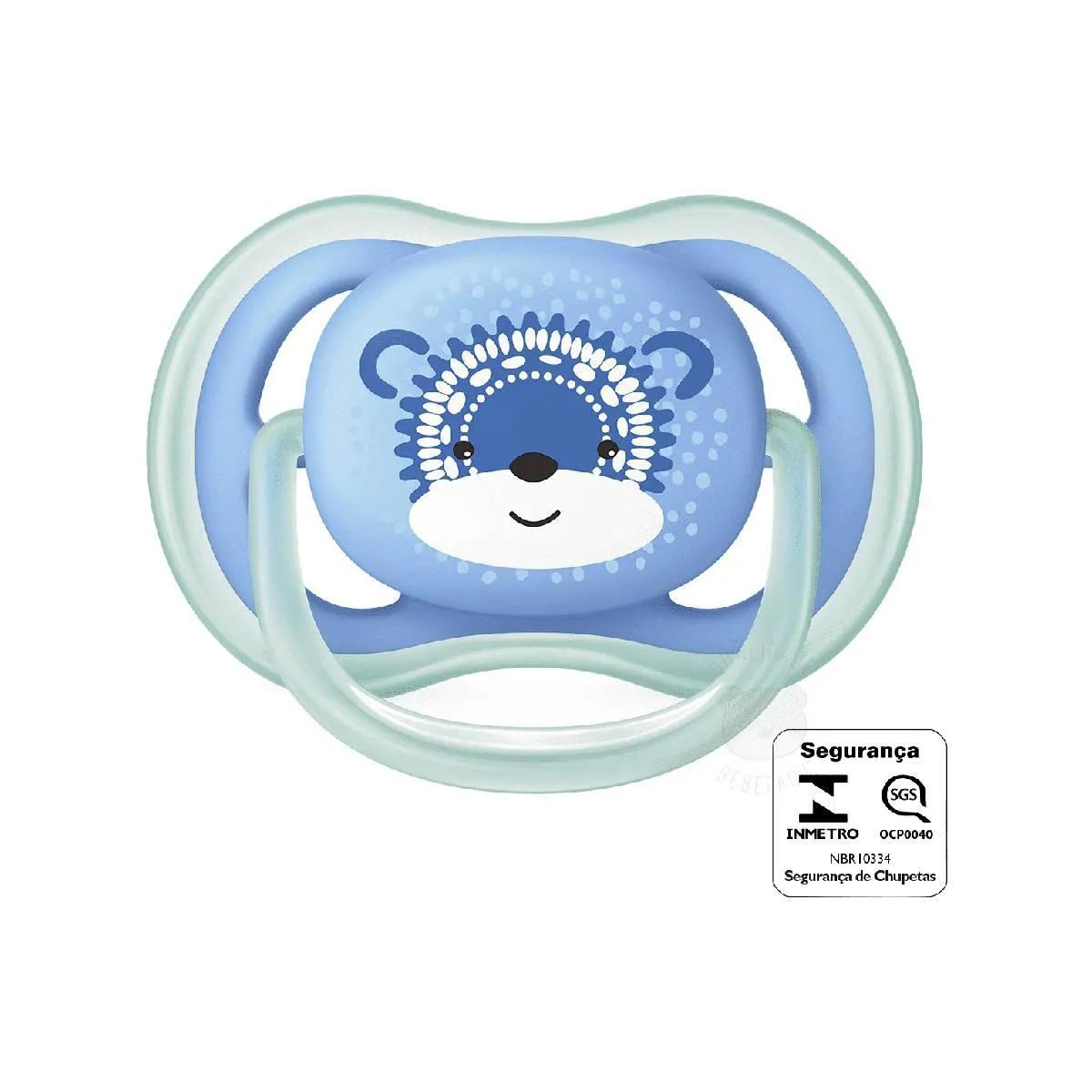 Chupeta Philips Avent Ultra Air Azul Decorada 6 a 18 meses com 1 unidade