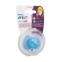 Chupeta Philips Avent Ultra Soft 0 a 6 Meses Azul Decorada com 1 unidade