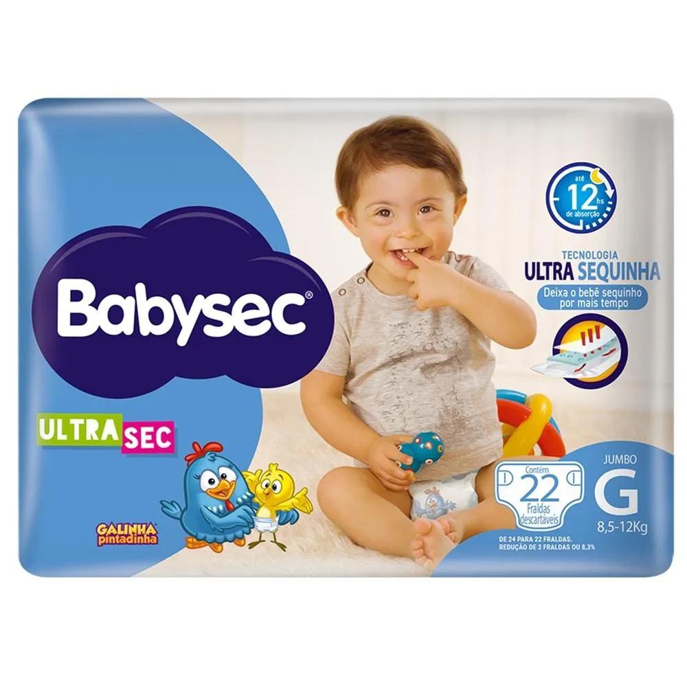 Fralda Babysec UltraSec Galinha Pintadinha G - 22 Unidades