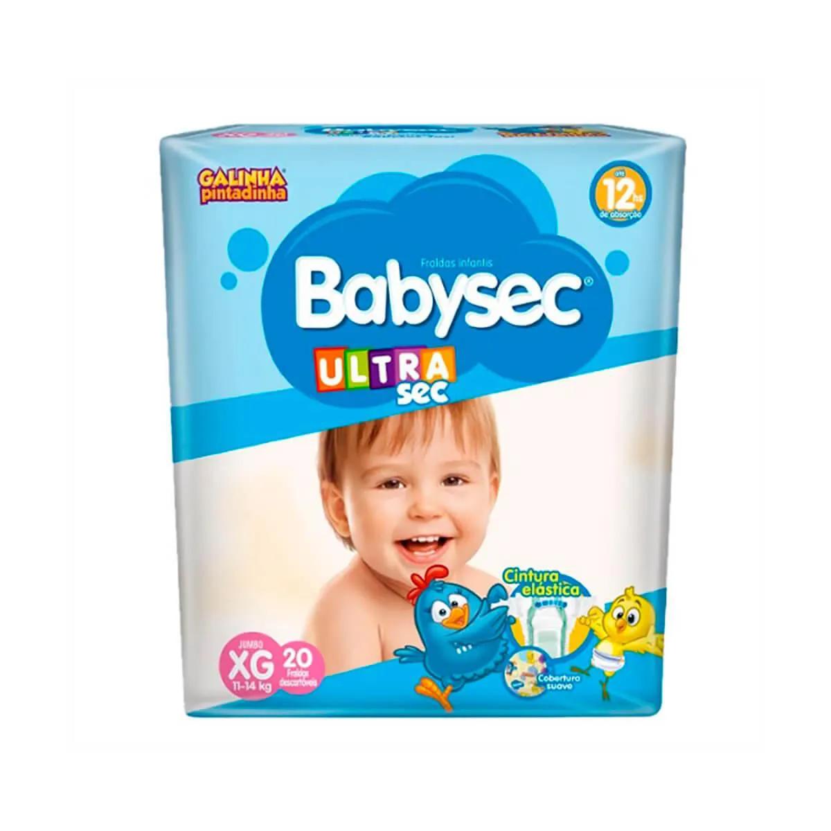 Fralda Babysec UltraSec Galinha Pintadinha Jumbo XG - 20 Unidades