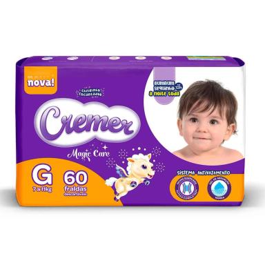 Fralda Cremer Magic Care Tamanho G Hiper Pacote 60 unidades