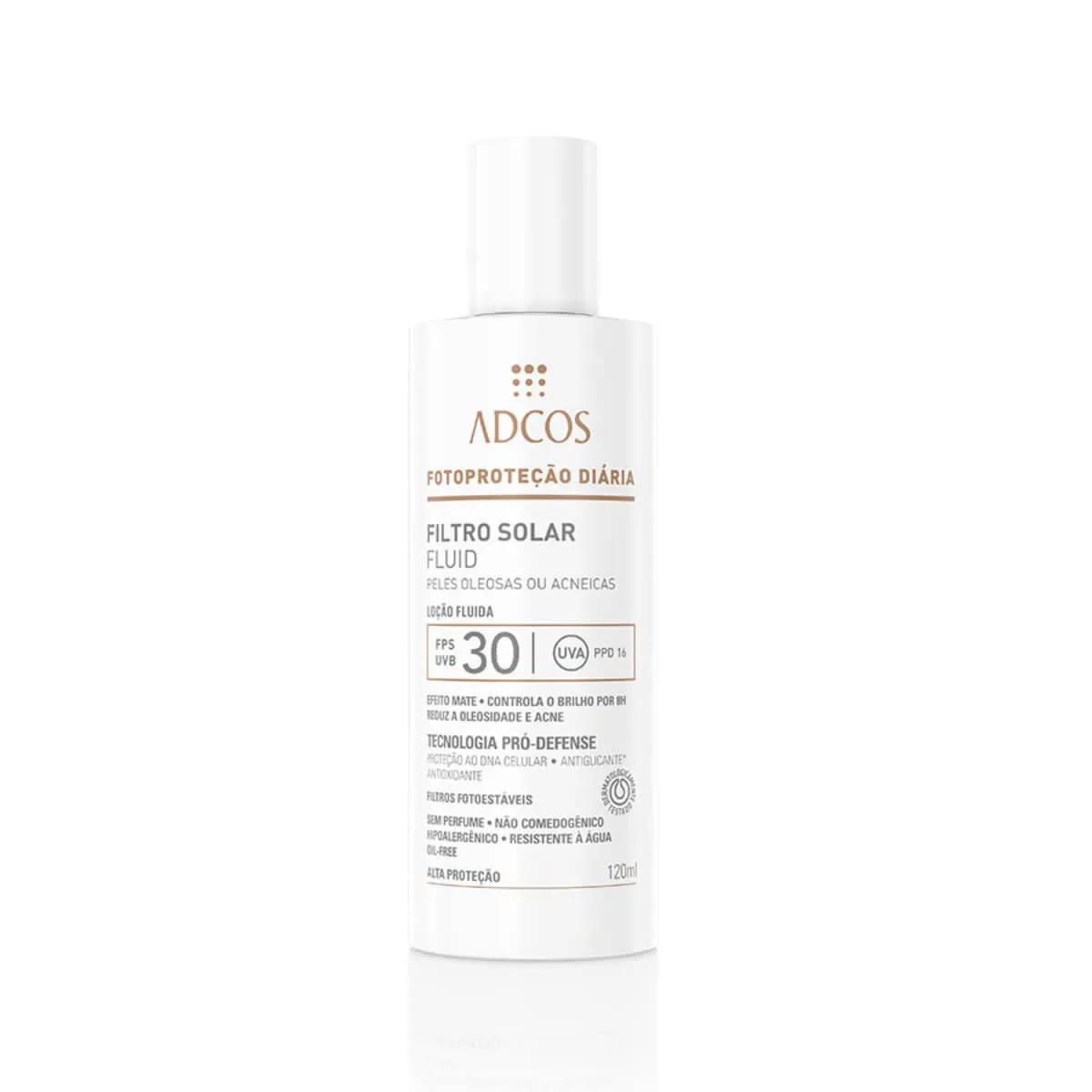 Protetor Solar Facial Adcos Fotoproteção Oil-Free Efeito Matte FPS 30 com 120ml