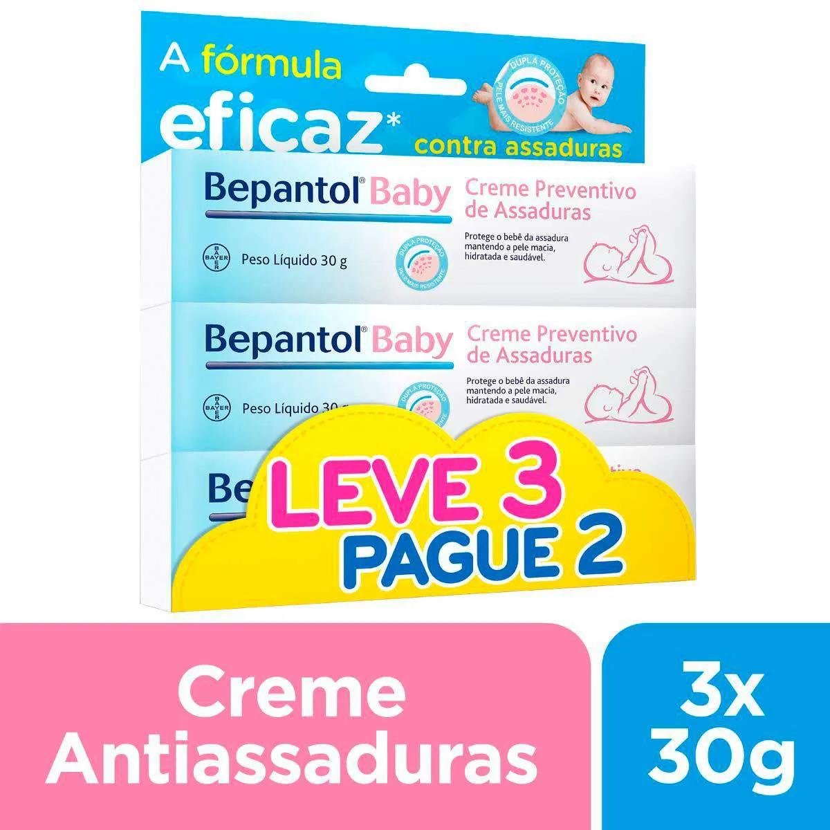 Kit Creme para Assaduras Bepantol Baby - 3 Unidades de 30g cada