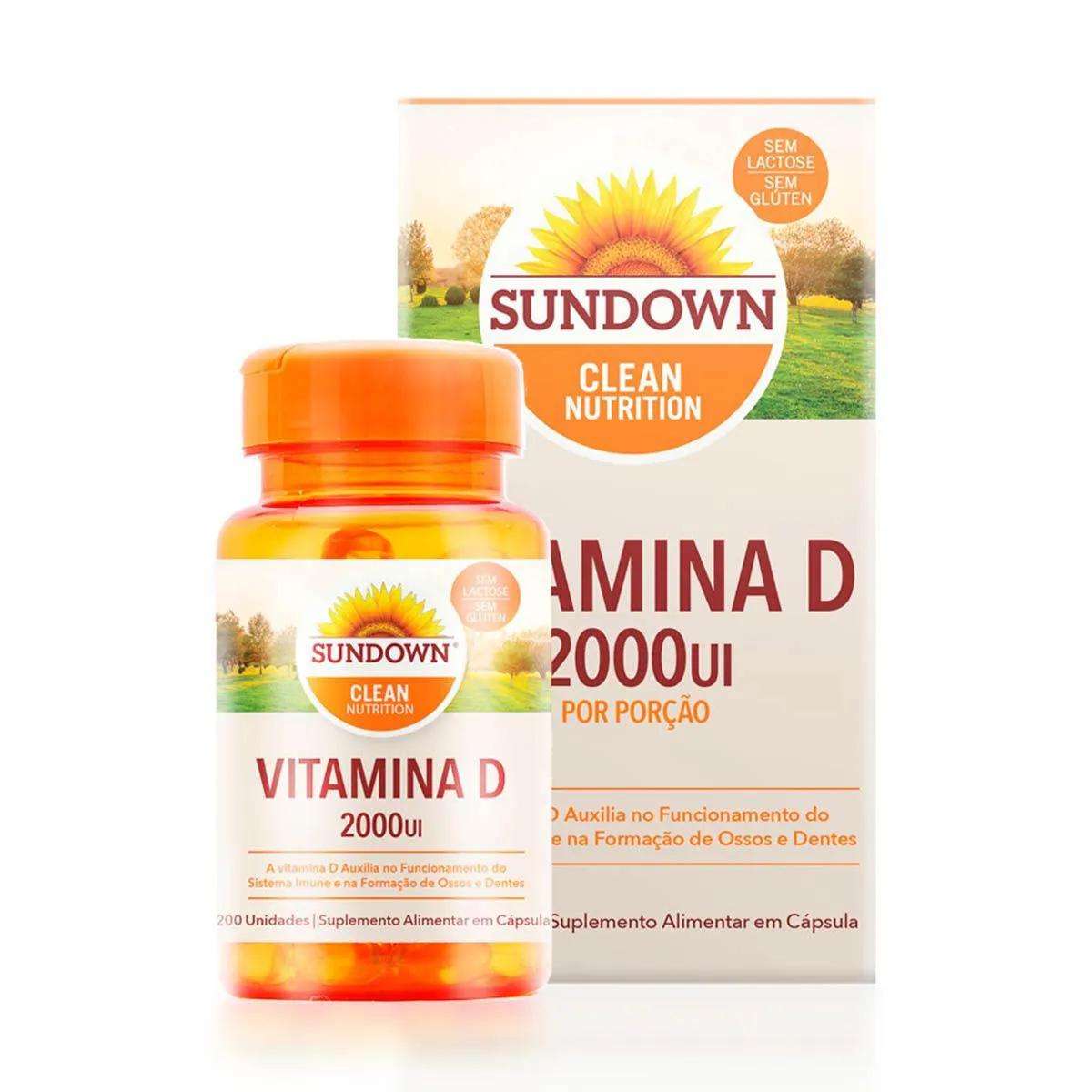 Vitamina D3 2.000UI Sundown com 200 Cápsulas Softgel