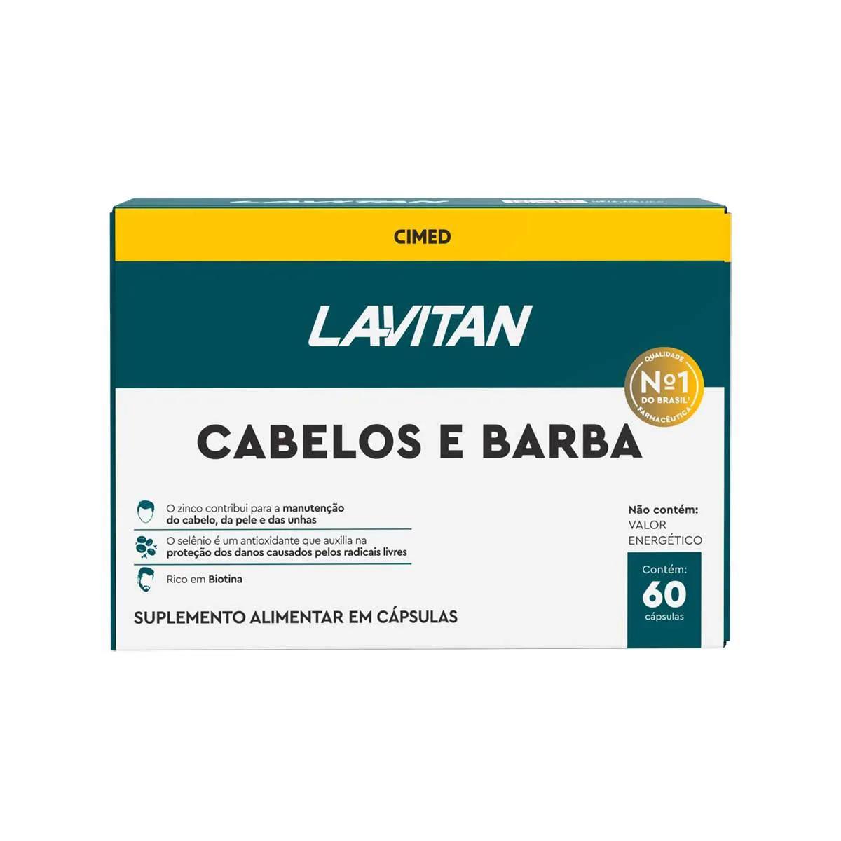 Suplemento Alimentar Lavitan Cabelos e Barba com 60 Cápsulas