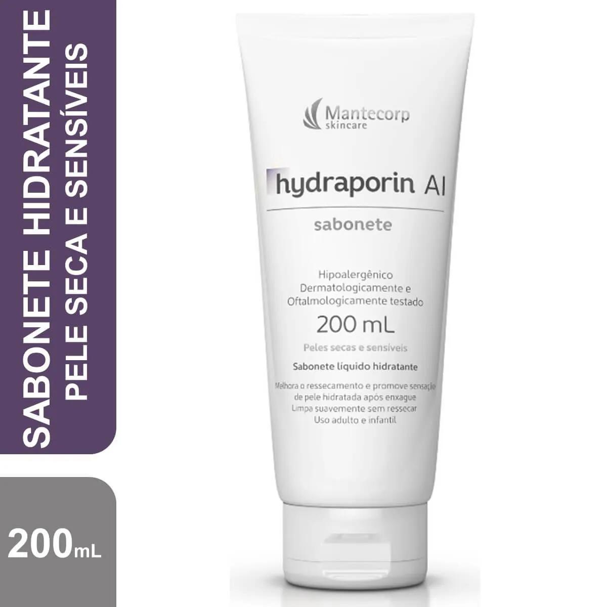 Sabonete Líquido Hidratante Hydraporin AI Peles Secas e Sensíveis com 200ml
