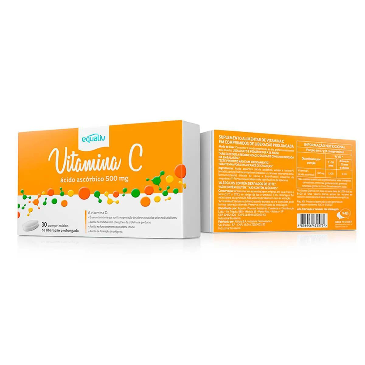 Equaliv Vitamina C 500mg com 30 comprimidos