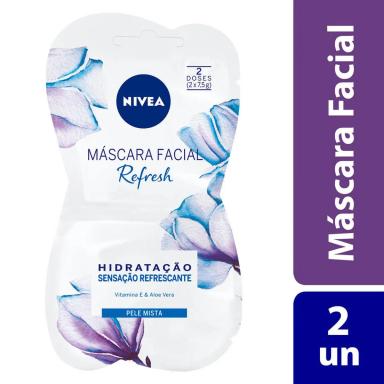 Máscara Facial Nivea Refresh Pele Mista com 2 doses