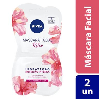 Máscara Facial Nivea Relax Pele Normal a Seca com 1 unidade