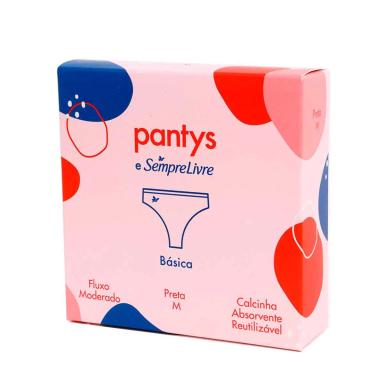 Calcinha Absorvente Menstrual Lavável Pantys e Sempre Livre Tamanho P Cor Preta