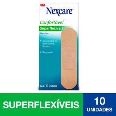 Curativo Nexcare Superflexíveis Bege 10 unidades