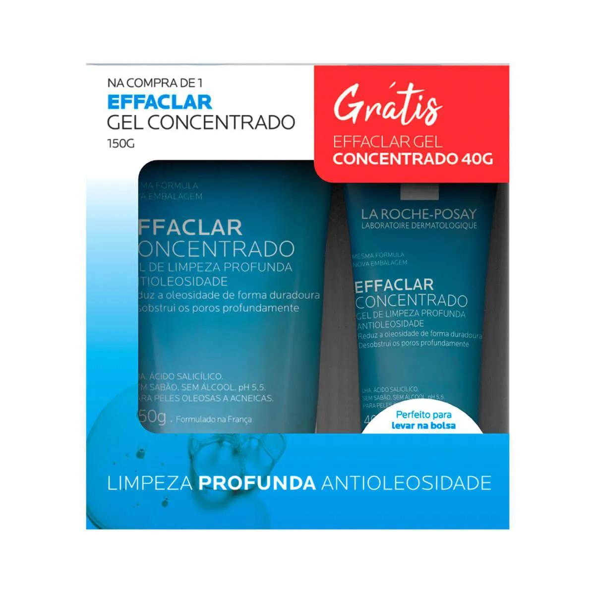 Kit Gel de Limpeza Facial Effaclar Concentrado La Roche-Posay com 150g + 40g