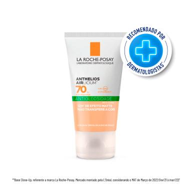 Protetor Solar Facial com Cor La Roche-Posay Anthelios Airlicium Antioleosidade Pele Clara FPS 70 40g
