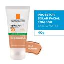 Protetor Solar Facial Com Cor La Roche-Posay Anthelios Airlicium Antioleosidade Pele Morena FPS 70 40g