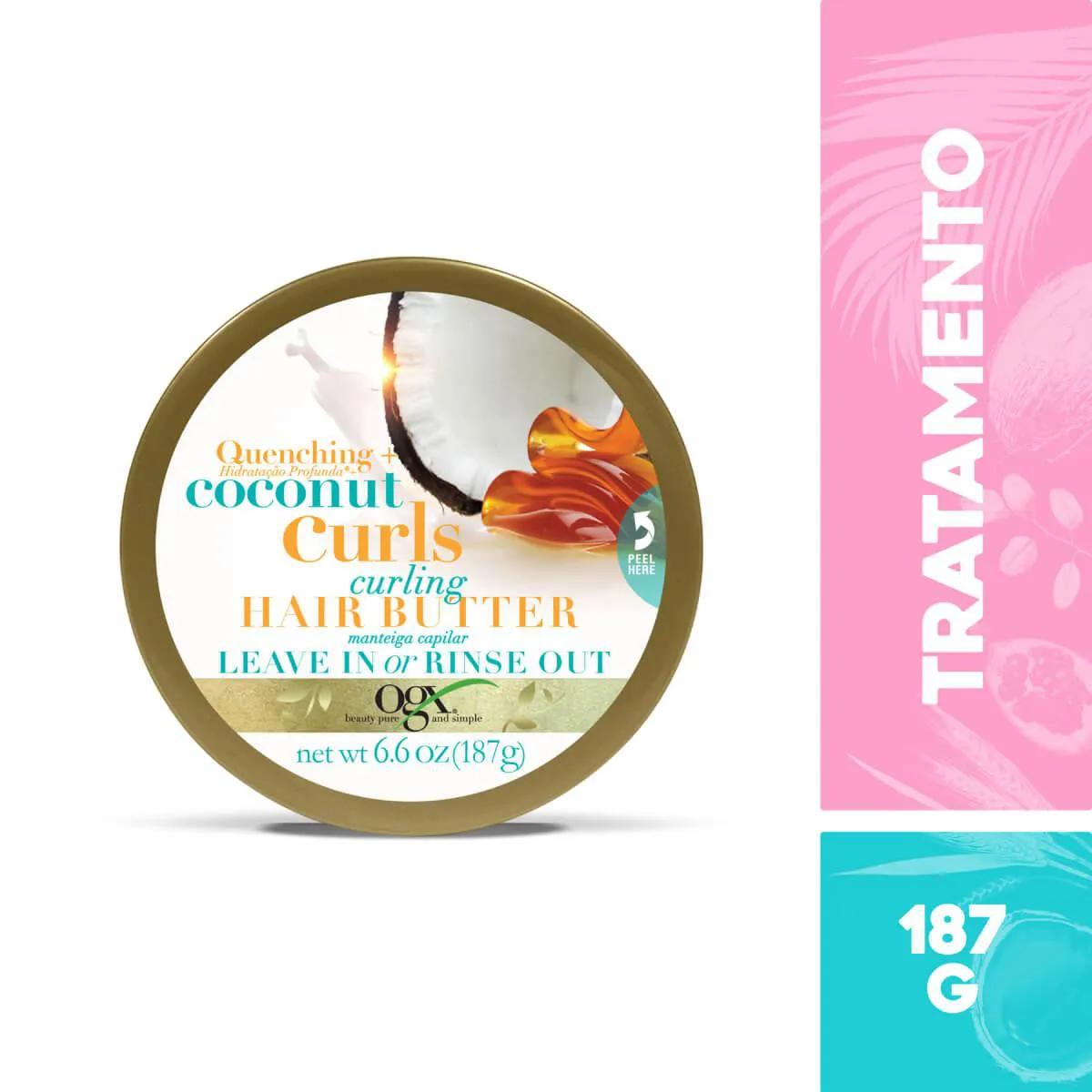 Manteiga Capilar Hidratante OGX Coconut Curls com 187g