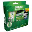 Kit Aparelho de Barbear Gillette Mach3 Acqua-Grip Sensitive com 1 unidade + 3 cartuchos + 1 Gel de Barbear com 72ml