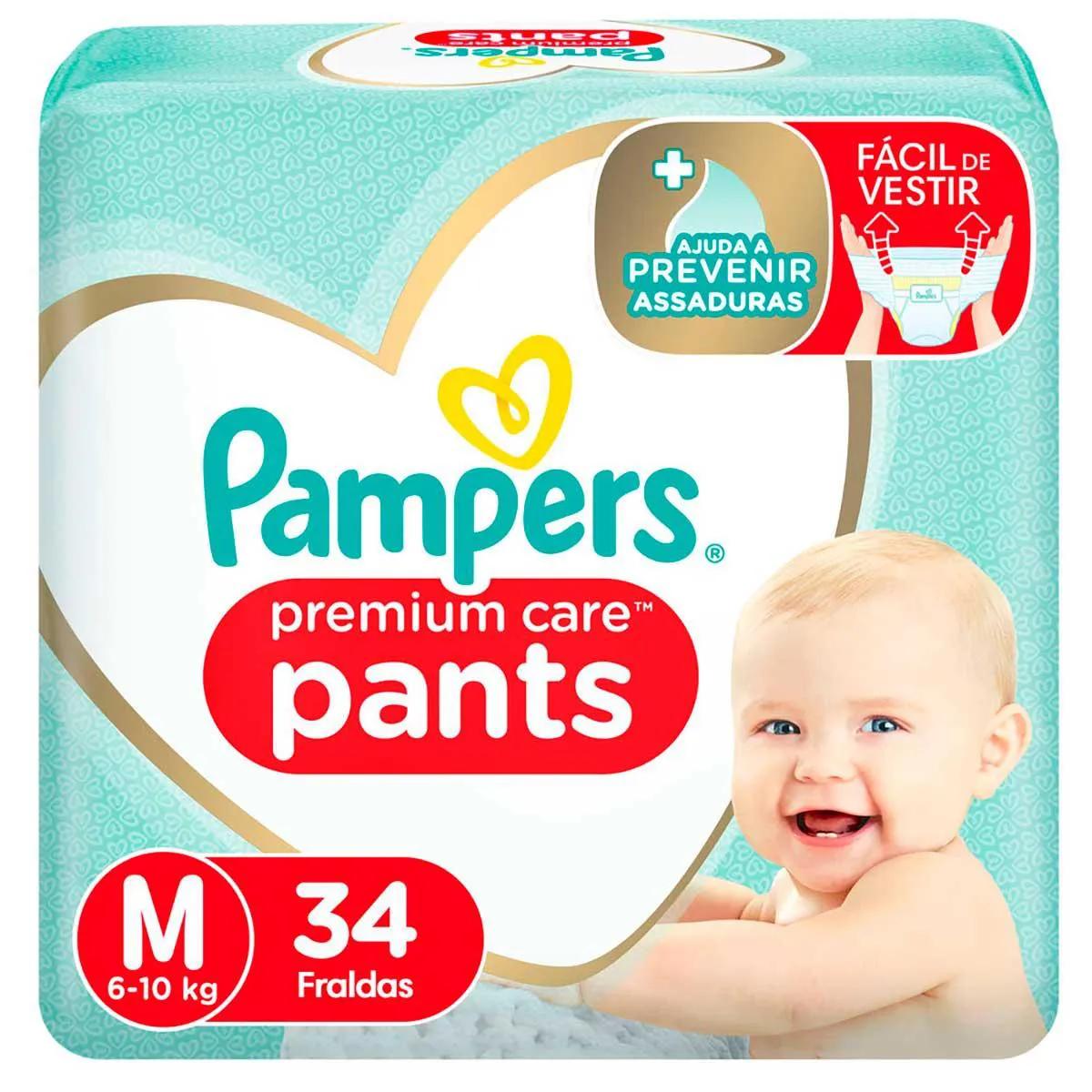 Fralda Pampers Premium Care Pants M - 34 Unidades