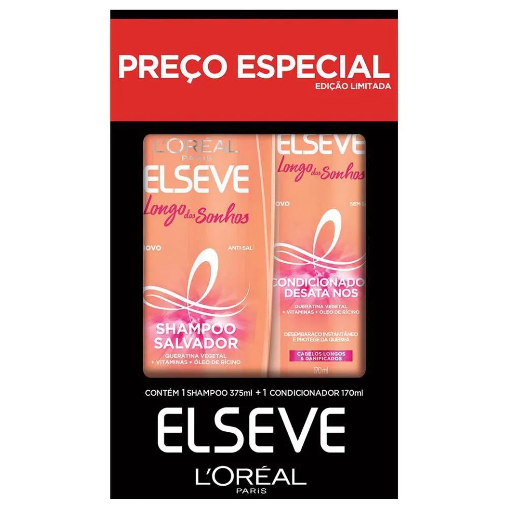 Kit Elseve Longo dos Sonhos com 1 Shampoo de 375ml + 1 Condicionador de 170ml
