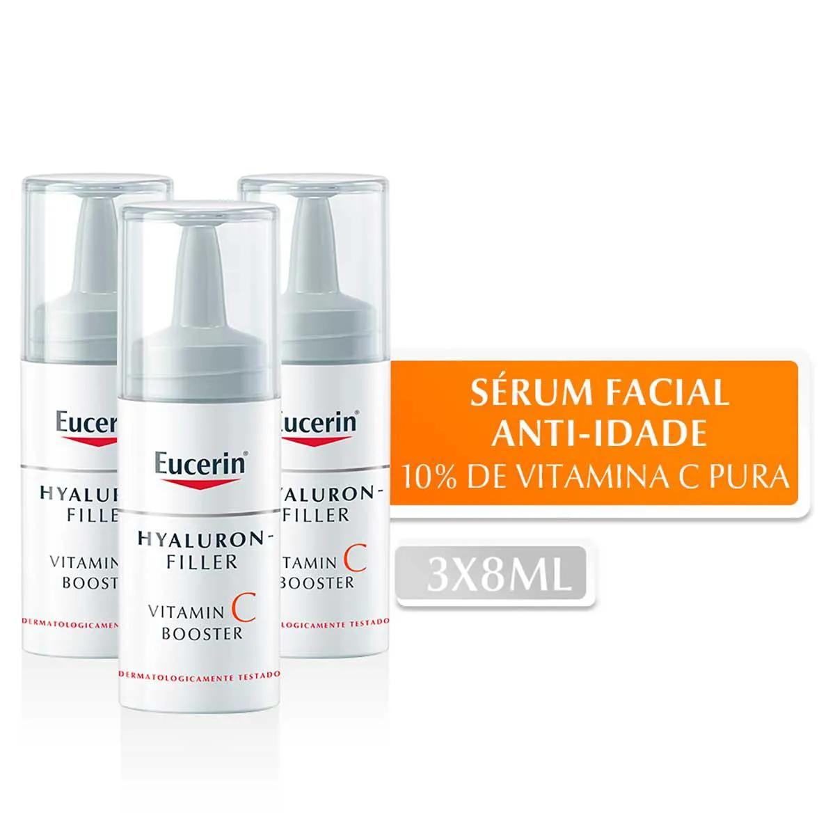 Sérum Facial Eucerin Hyaluron-Filler Vitamina C Booster com 3 ampolas de 8ml cada