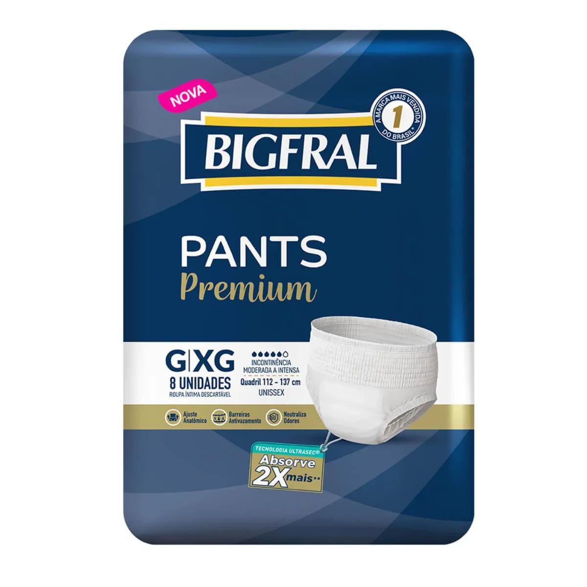 Roupa Íntima Bigfral Pants Premium G/XG 8 unidades