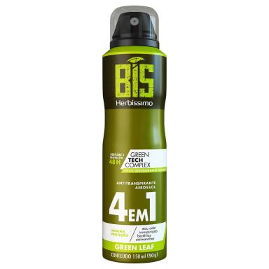 Desodorante Aerosol Bis Herbíssimo Green Leaf 4 em 1 com 150ml