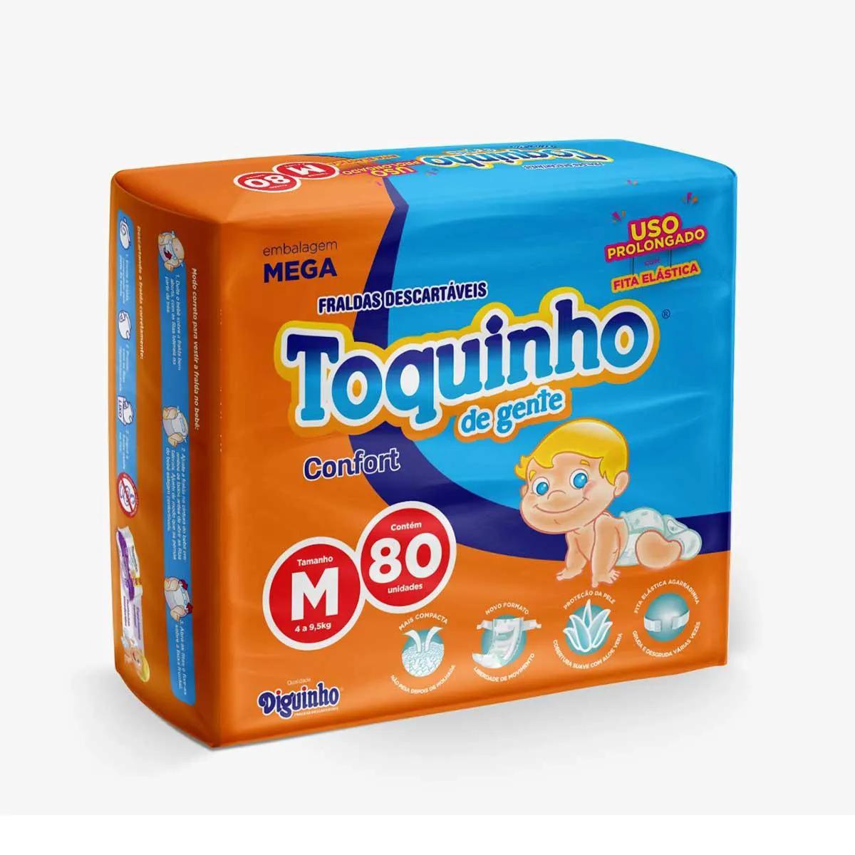 Fralda Toquinho de Gente Confort M 80 Unidades
