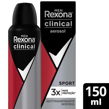 Desodorante Aerosol Antitranspirante Rexona Clinical Sport Masculino com 150ml