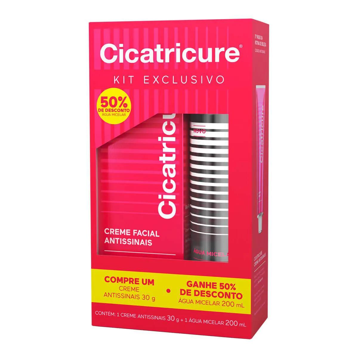 Kit Cicatricure Creme Facial Antissinais com 30g + Água Micelar com 200ml