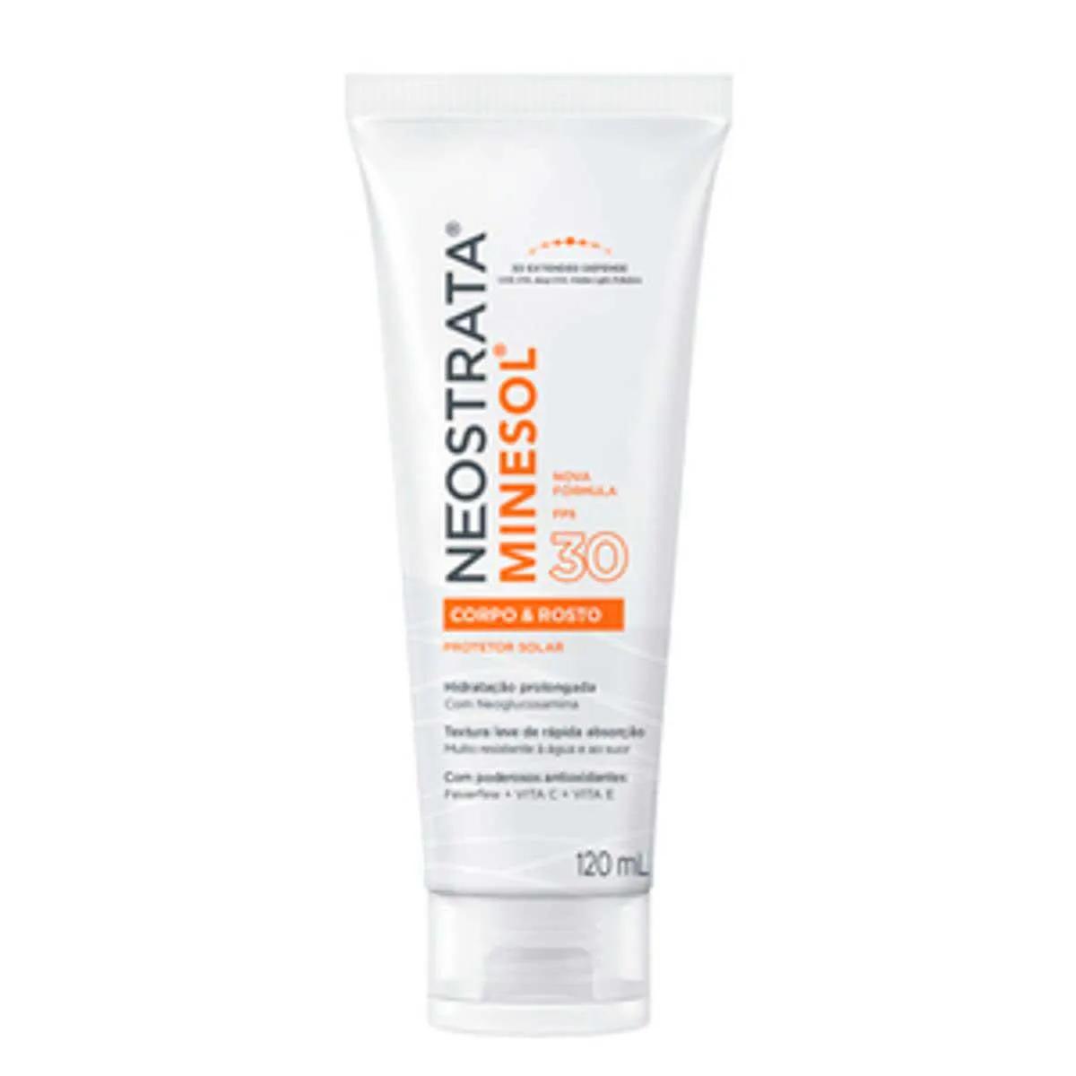 Protetor Solar Fluido Hidratante NeoStrata Minesol Corpo & Rosto FPS30 com 120ml
