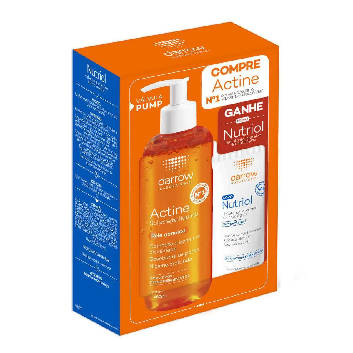 Kit Sabonete Líquido Actine com 400ml + Loção Hidratante Darrow Nutriol com 40ml