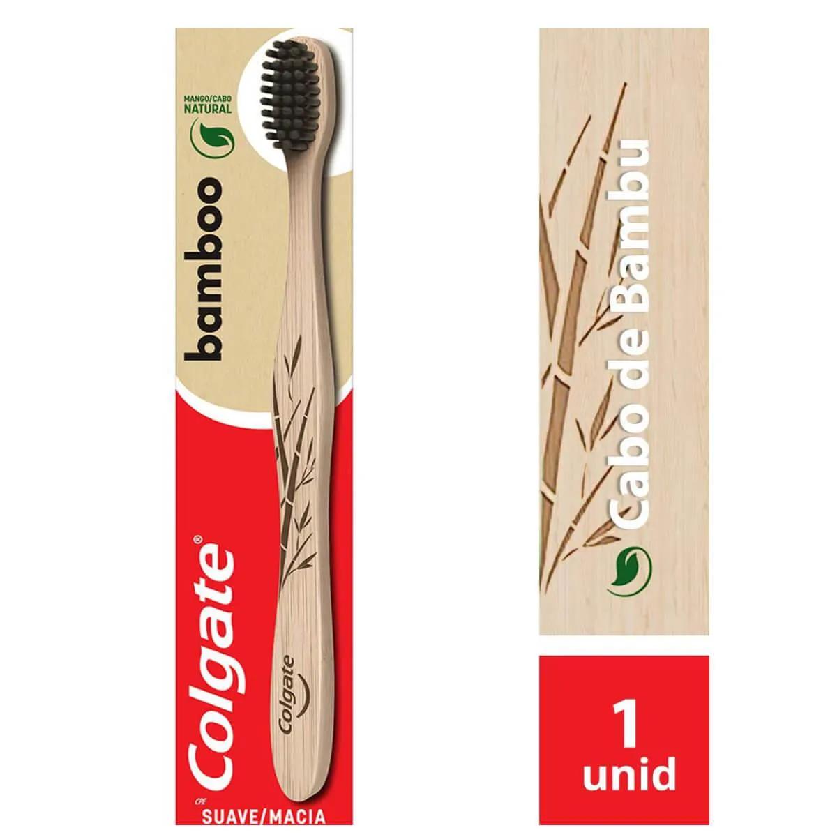 Escova de Dente de Bambu Colgate Bamboo Macia com 1 unidade
