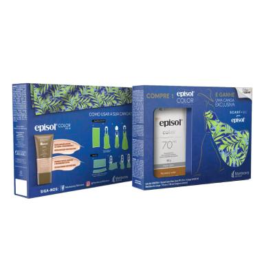 Kit Protetor Solar Facial Episol Color Pele Clara FPS 70 com 40g + 1 Canga