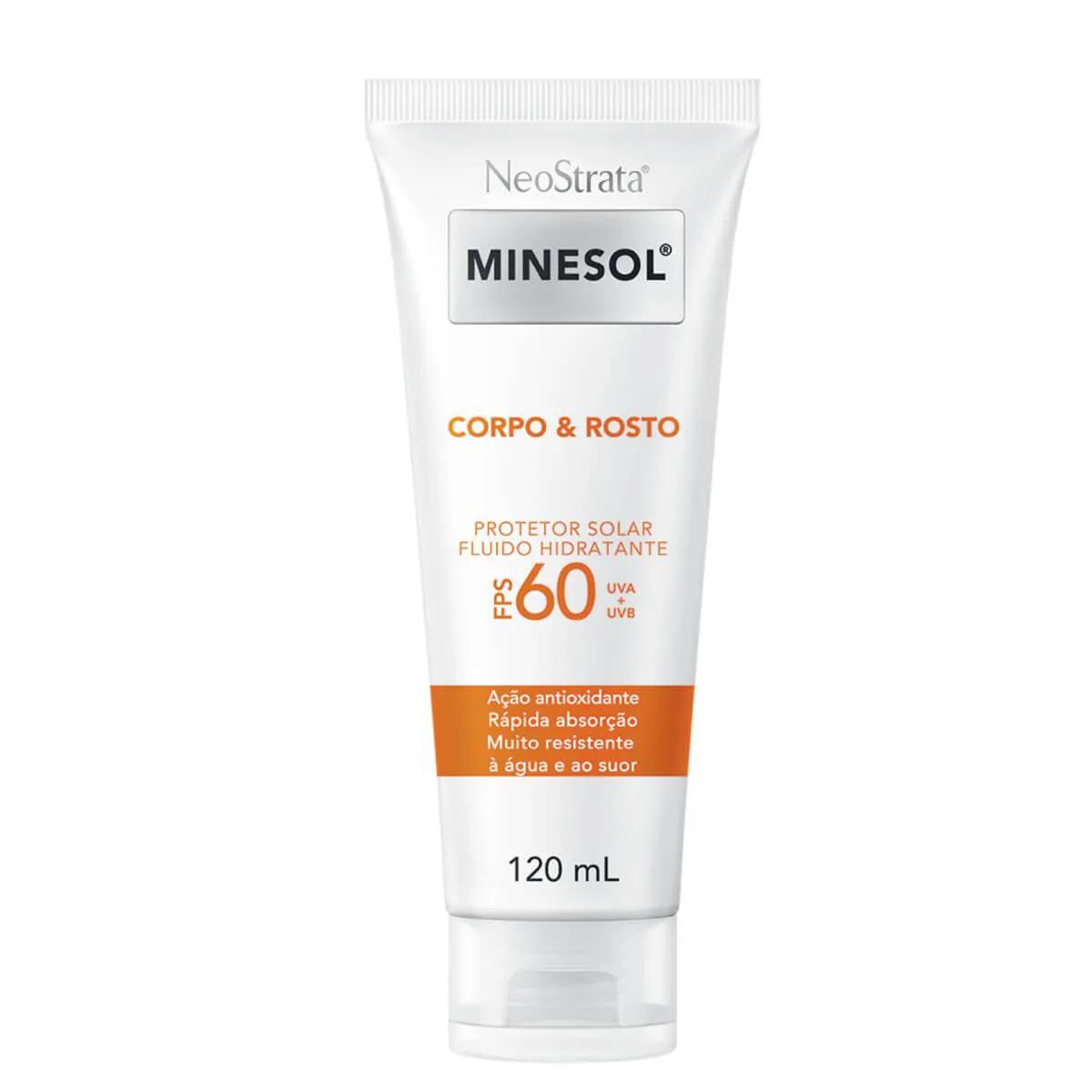Protetor Solar Fluido Hidratante NeoStrata Minesol Rosto & Corpo FPS 60 com 120ml