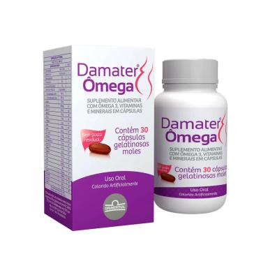 Suplemento Alimentar com Ômega 3, Vitaminas e Minerais Damater Ômega com 30 cápsulas