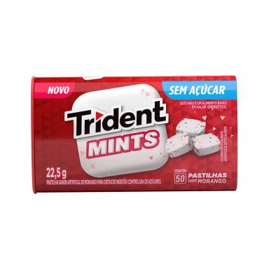 Pastilhas Trident Mints Sabor Morango com 50 unidades