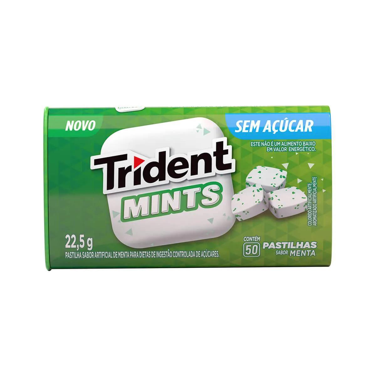 Trident Mints Sem Açúcar Sabor Menta com 50 pastilhas
