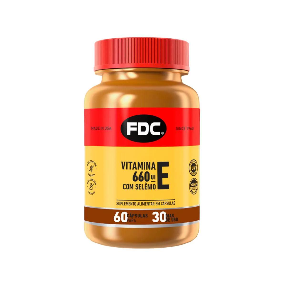 Vitamina E 660UI + Selênio 100mg FDC com 60 Cápsulas
