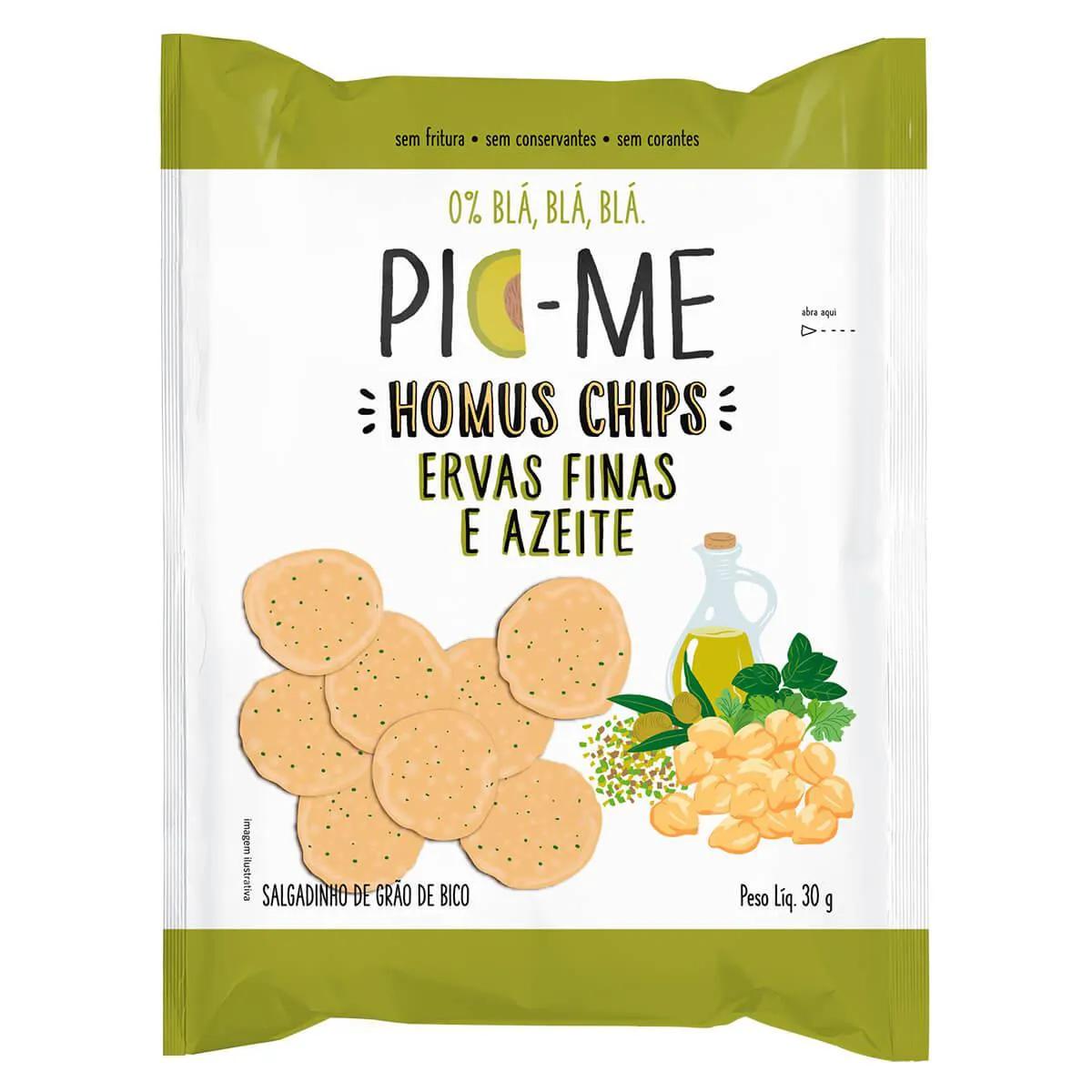 Salgadinho Pic-Me Homus Chips Ervas Finas e Azeite