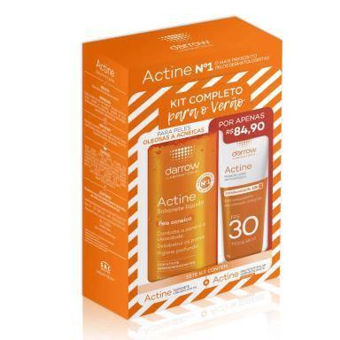 Kit Actine com 1 Sabonete Líquido para Pele Acneica de 400ml + 1 Protetor Solar Facial FPS 30 de 40g