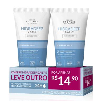 Kit Creme Hidratante Corporal Profuse Hidradeep Daily com 2 Unidades de 200g cada