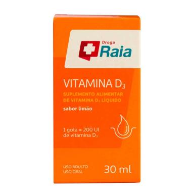 Vitamina D3 200UI Droga Raia Sabor Limão com 30ml