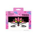 Adesivos Faciais Transparentes em Jóias Triss Neon com Glitter com 1 cartela