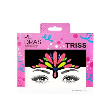 Adesivos Faciais Transparentes em Jóias Triss Neon com Glitter com 1 cartela
