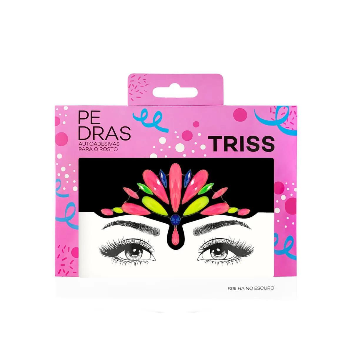 Adesivos Faciais Transparentes em Jóias Triss Neon com Glitter com 1 cartela