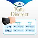 Roupa Íntima Feminina Tena Pants Discreet Nude G/EG 8 unidades